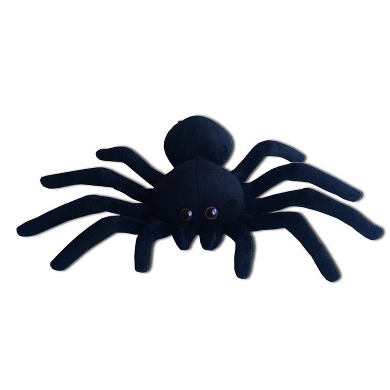 TAMMYFLYFLY Black Spider Plush, 9 Inch Collectible Decorative Big Eyes Tarantula Stuffed Toy Soft Take A Long Plushie Pillow Squishes Washable Cushy Mini Doll - Image 1